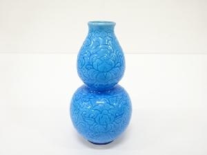 浅黄交趾釉　牡丹唐草　杓立